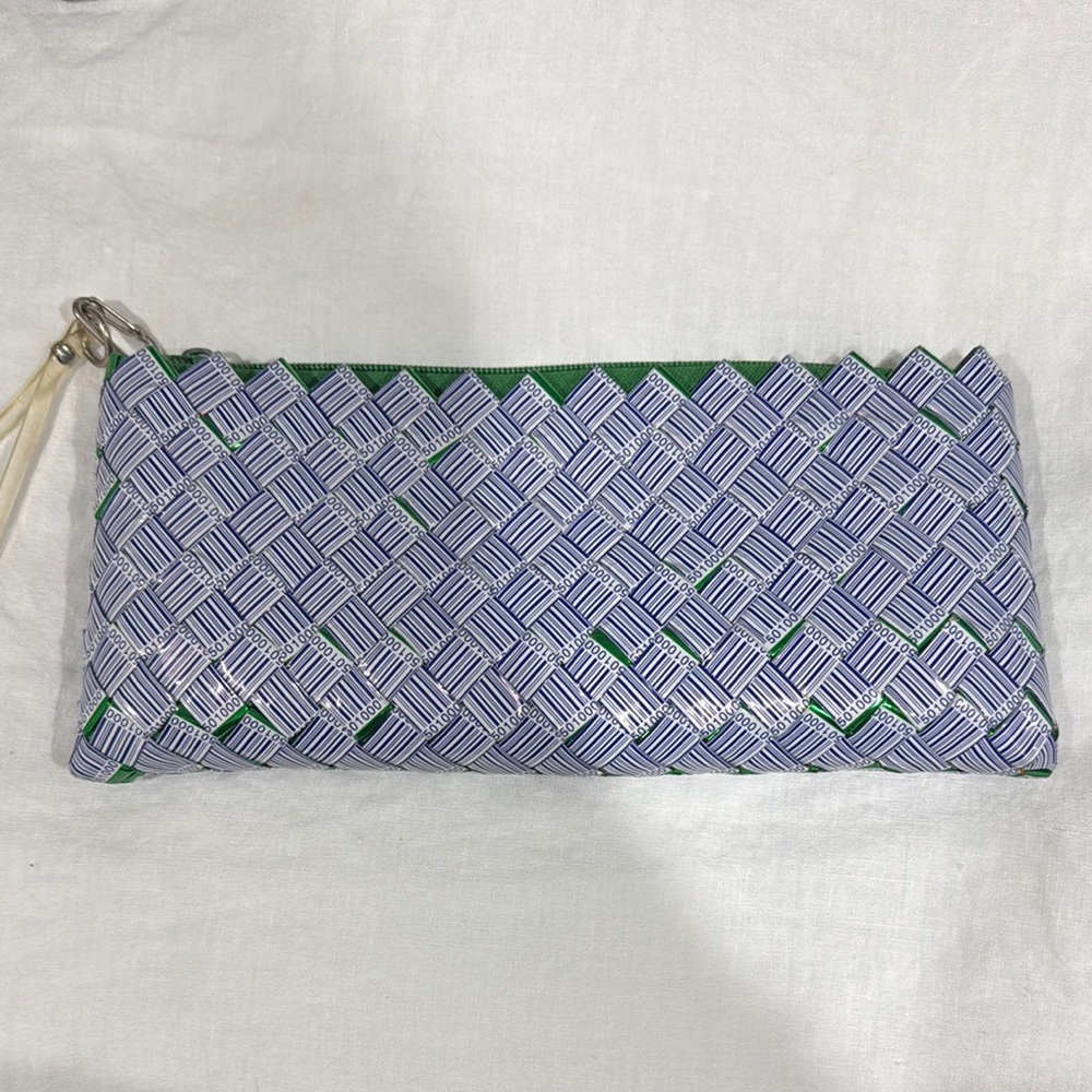 Woven Blue and Green Clutch